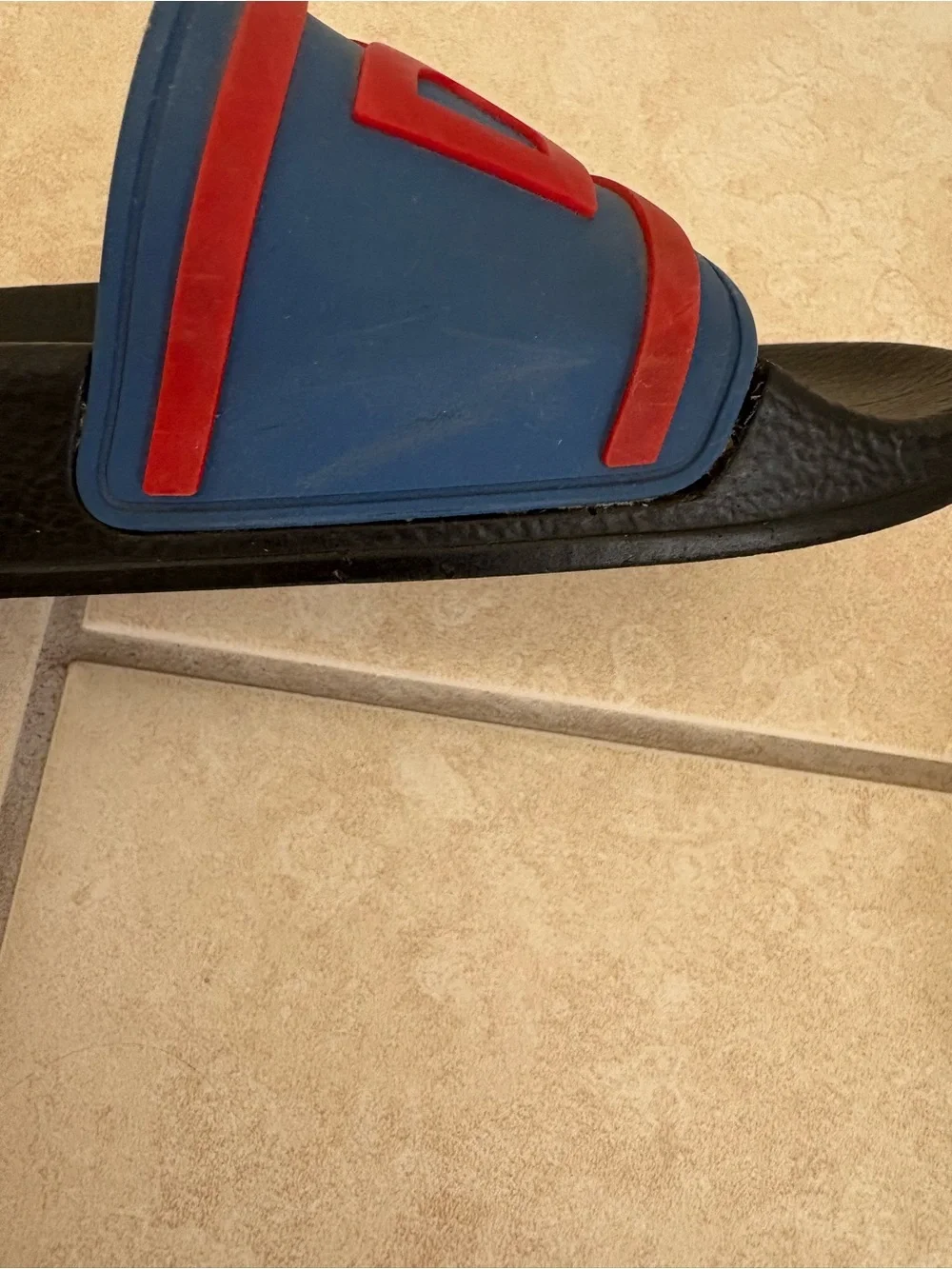 D&G Kids Black Slides with Blue Band and Red Logo